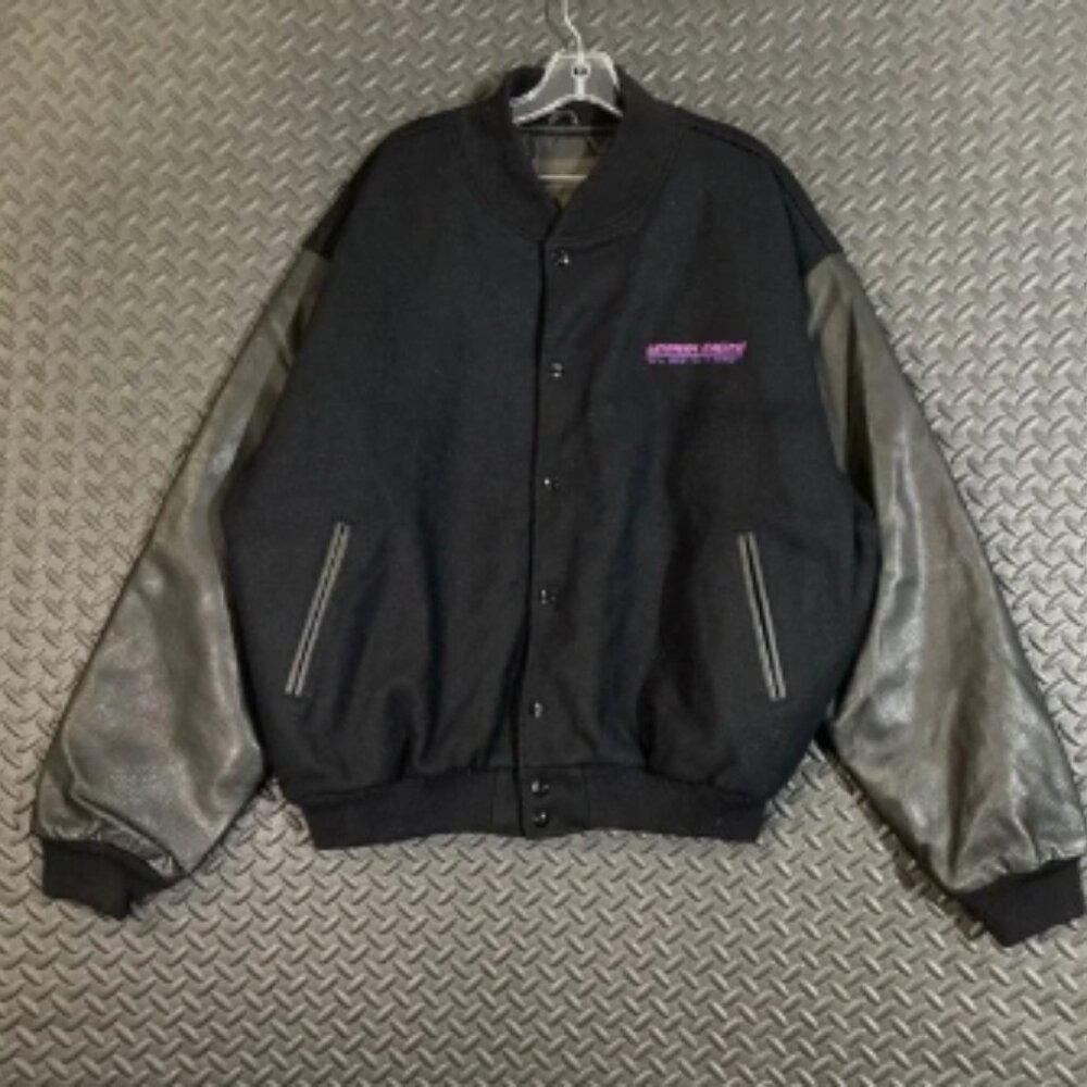 Golden Bear Lehman Racing Varsity Jacket XL Black Wool Leather Sleeve USA Made